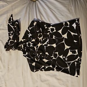 Michael Kors Black and White Floral Halter Top